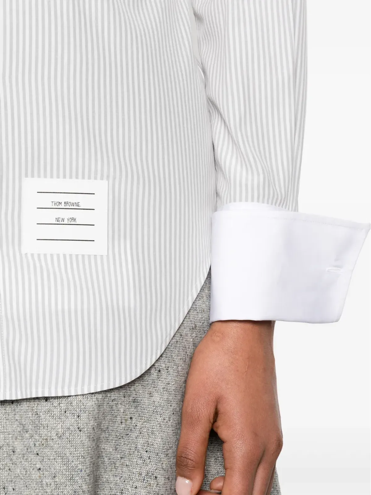 Thom Browne ストライプ柄 丸襟シャツ - 画像5