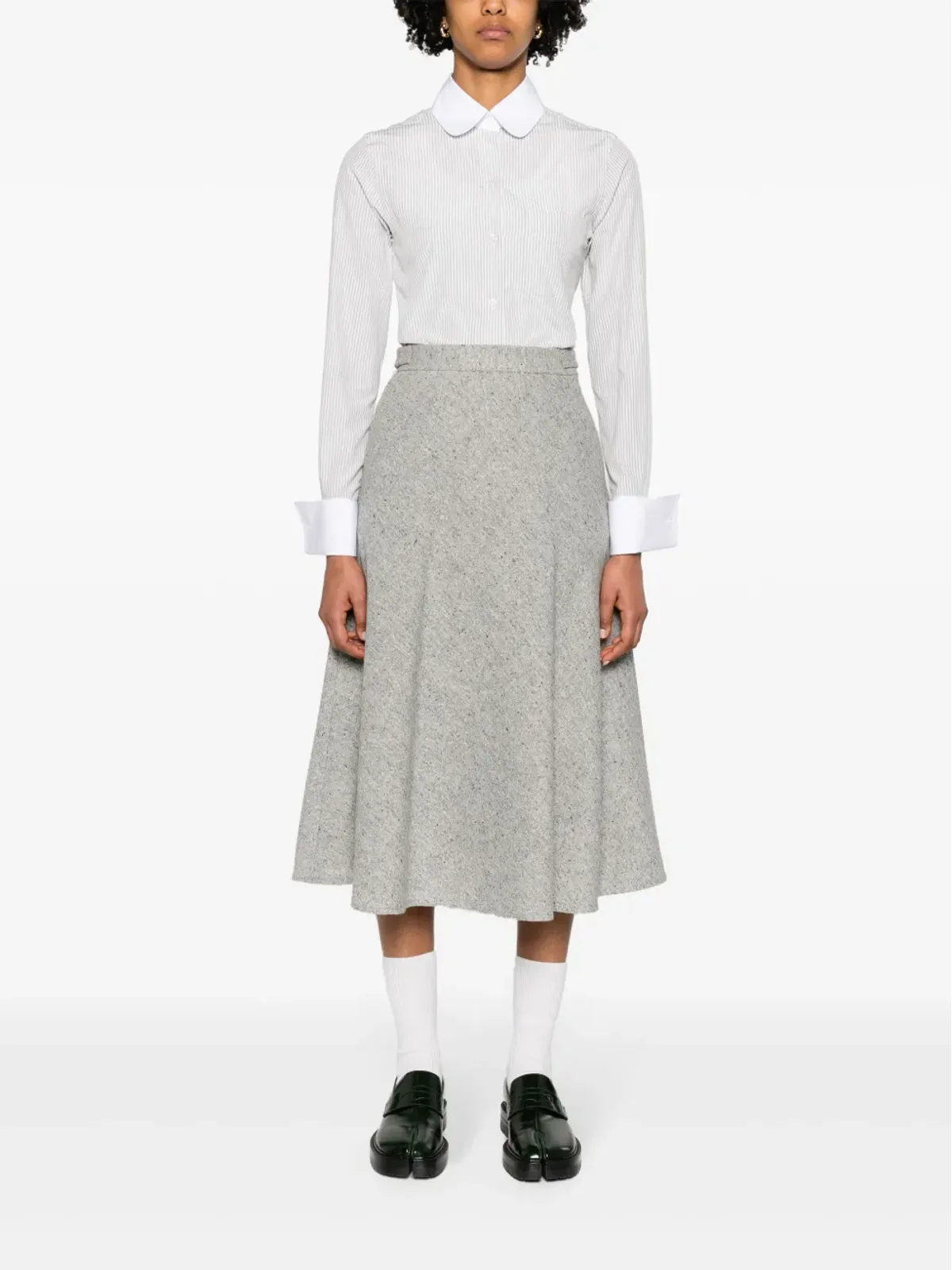 Thom Browne ストライプ柄 丸襟シャツ - 画像2