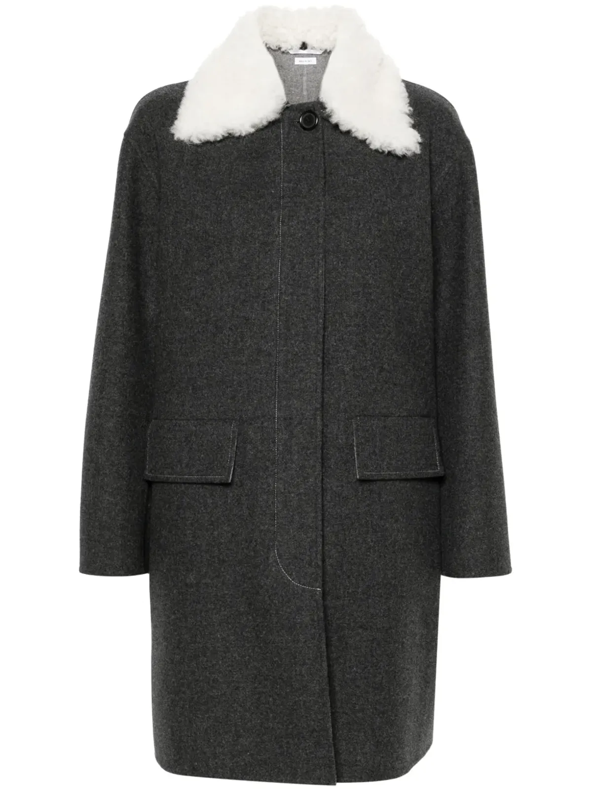 Thom Browne Bal-collar ウールフェルト コート - グレー - 画像1