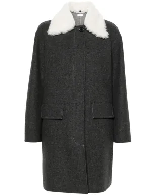 Thom Browne Bal-collar ウールフェルト コート - グレー - サムネイル1