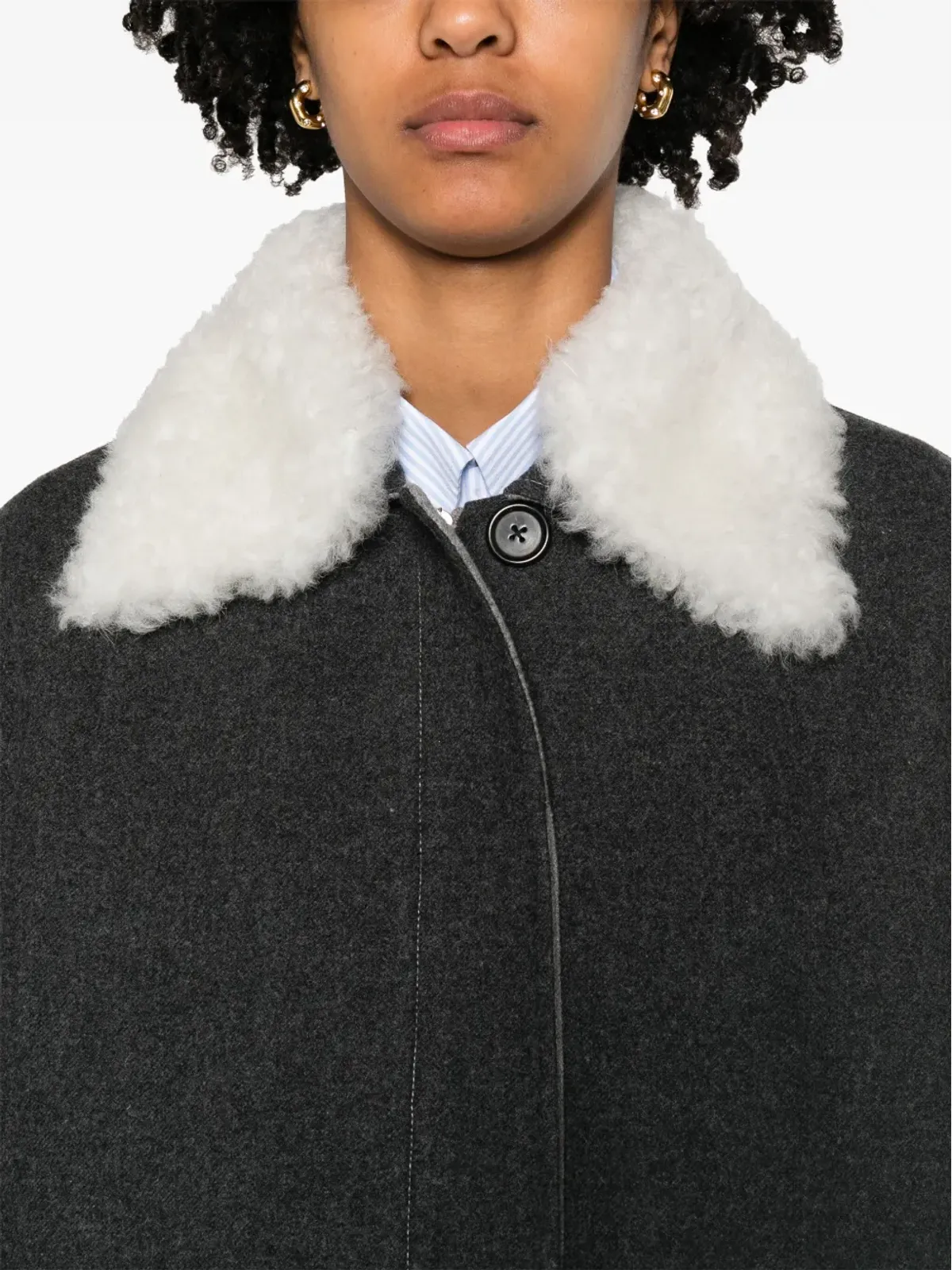 Thom Browne Bal-collar ウールフェルト コート - グレー - 画像5