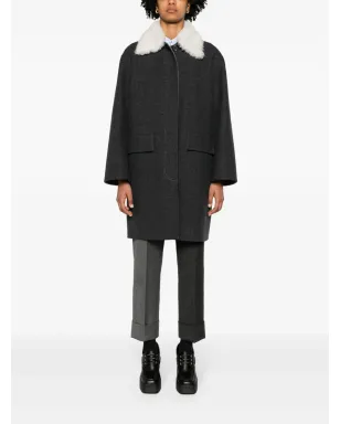 Thom Browne Bal-collar ウールフェルト コート - グレー - サムネイル2
