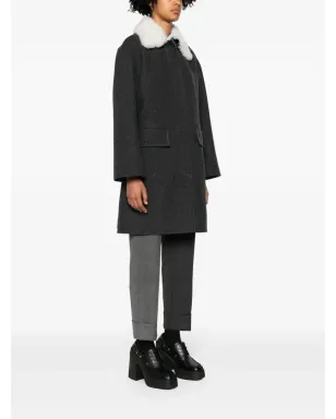 Thom Browne Bal-collar ウールフェルト コート - グレー - サムネイル3