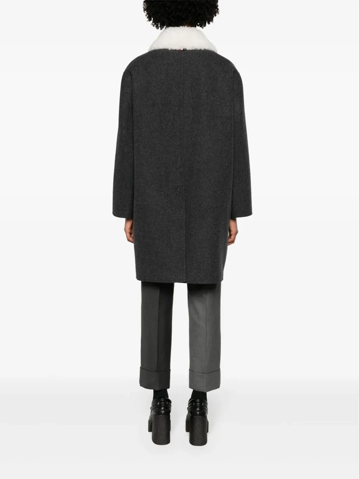 Thom Browne Bal-collar ウールフェルト コート - グレー - 画像4