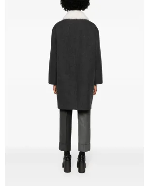 Thom Browne Bal-collar ウールフェルト コート - グレー - サムネイル4