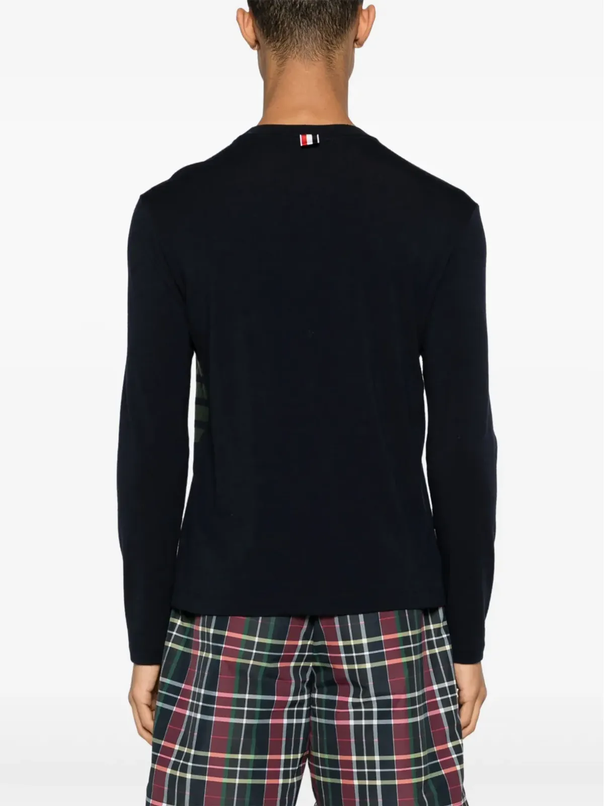 Thom Browne 4バー・ストライプ イントラスニット ジャンパー ブルー - 画像4