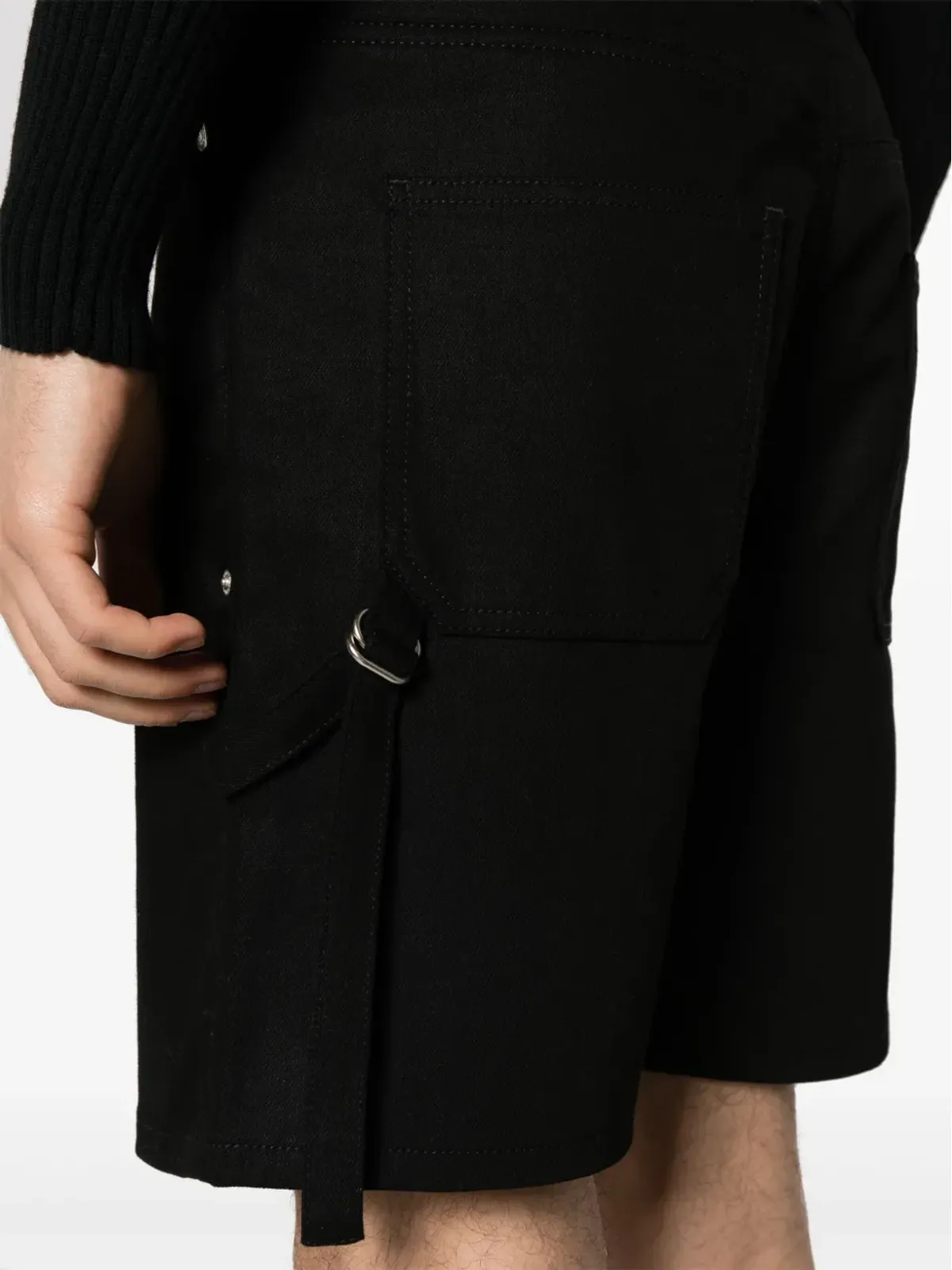 Courrèges Sailor strap-detailed denim shorts - Black - 画像5