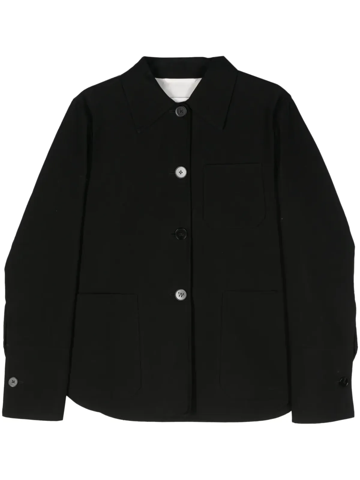 Jil Sander ポイントカラー コットン シャツジャケット - ブラック - 画像1