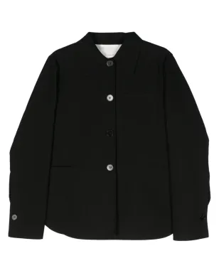 Jil Sander ポイントカラー コットン シャツジャケット - ブラック - サムネイル1