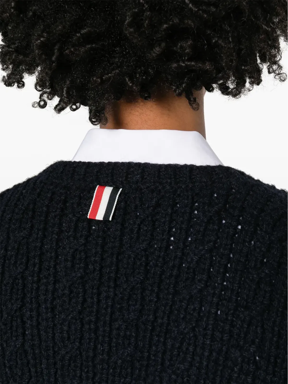 Thom Browne ざっくり編みのウールカーディガン ブルー - 画像5