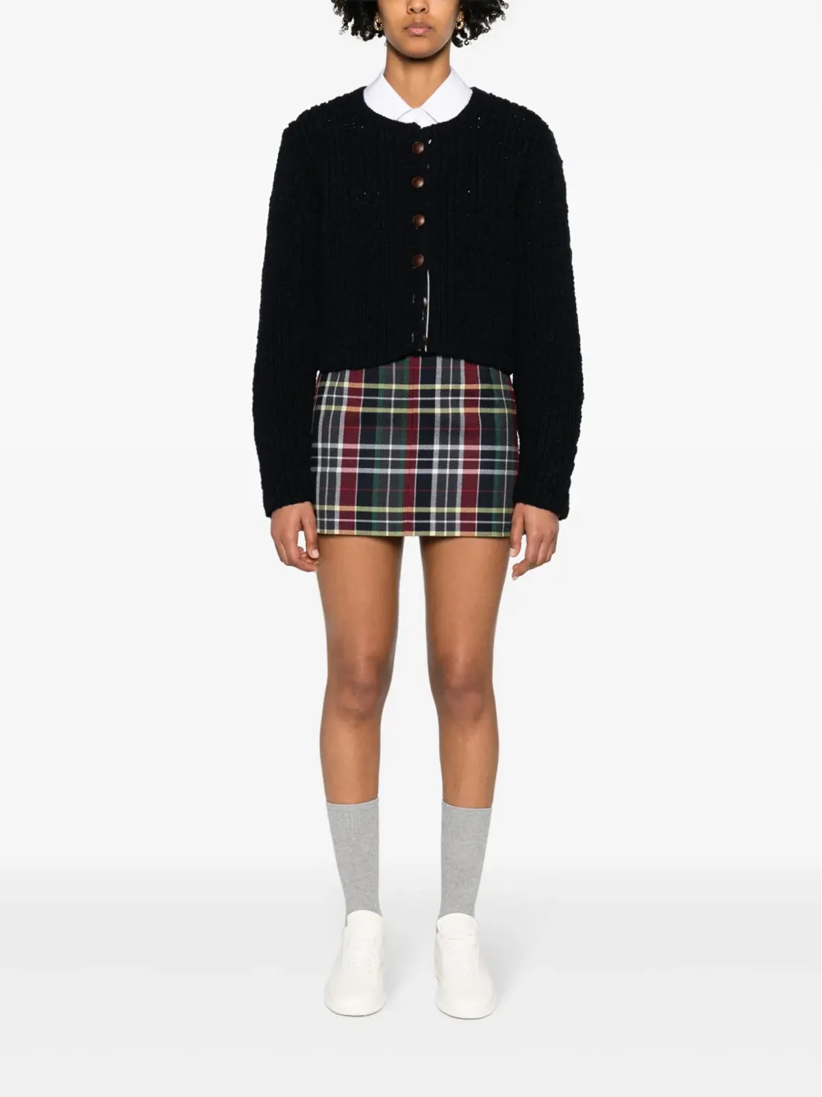Thom Browne ざっくり編みのウールカーディガン ブルー - 画像2