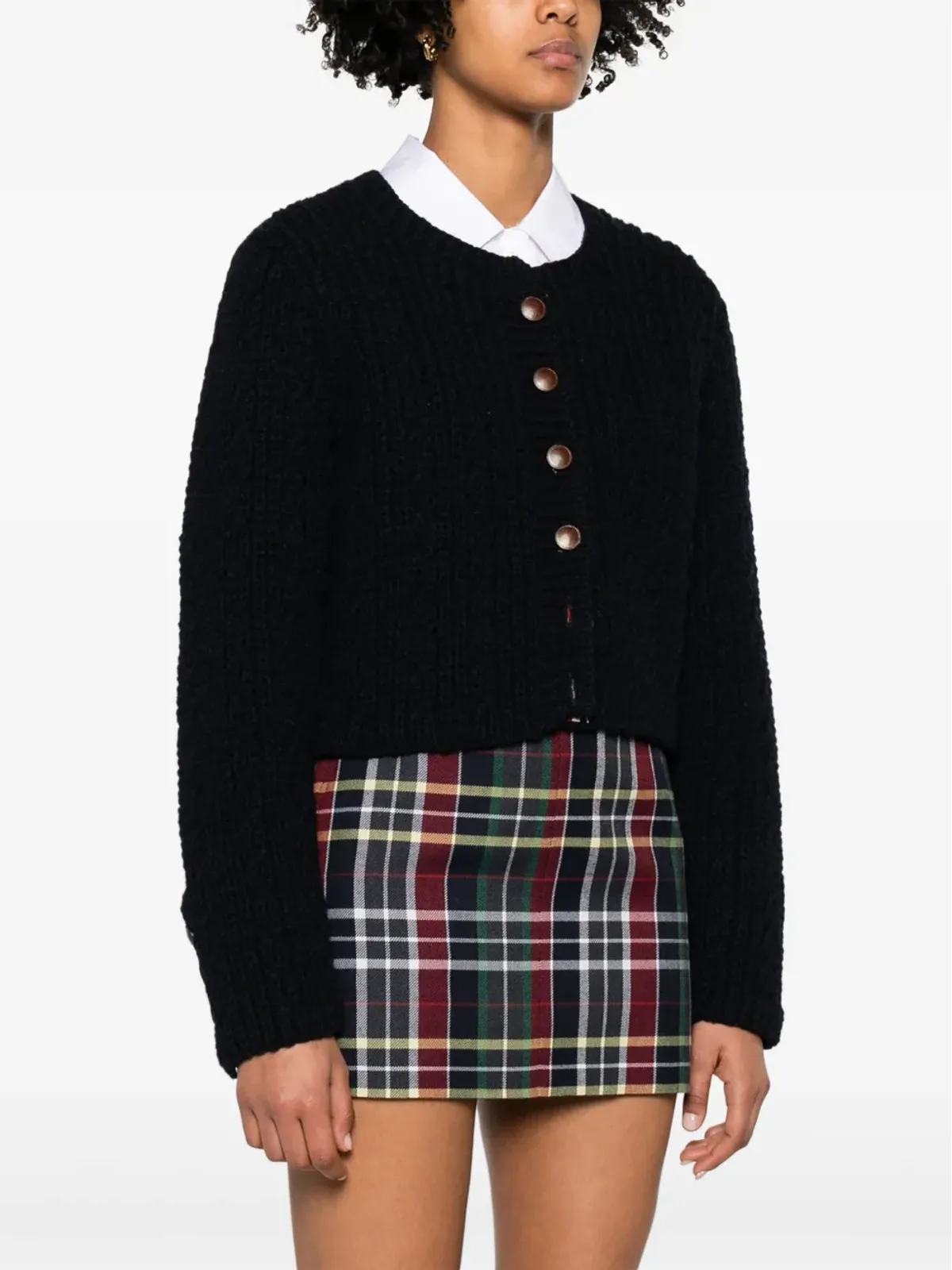 Thom Browne ざっくり編みのウールカーディガン ブルー - 画像3