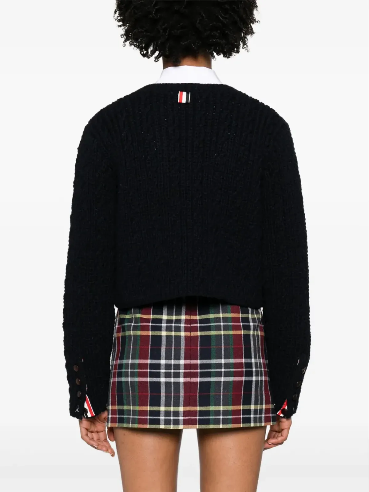 Thom Browne ざっくり編みのウールカーディガン ブルー - 画像4
