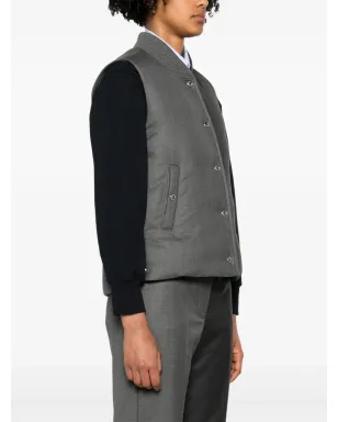 Thom Browne ベースボールカラー ウール ジレ - グレー - サムネイル3