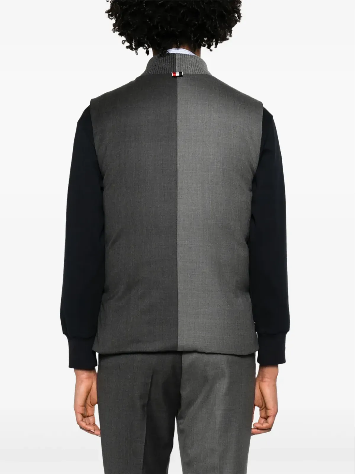 Thom Browne ベースボールカラー ウール ジレ - グレー - 画像4
