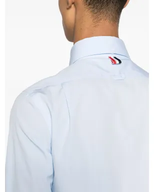 Thom Browne ポインテッドカラー コットンシャツ - ブルー - サムネイル5