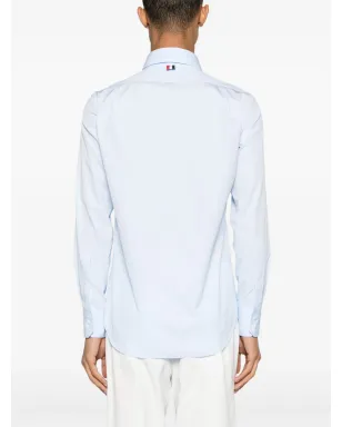 Thom Browne ポインテッドカラー コットンシャツ - ブルー - サムネイル4