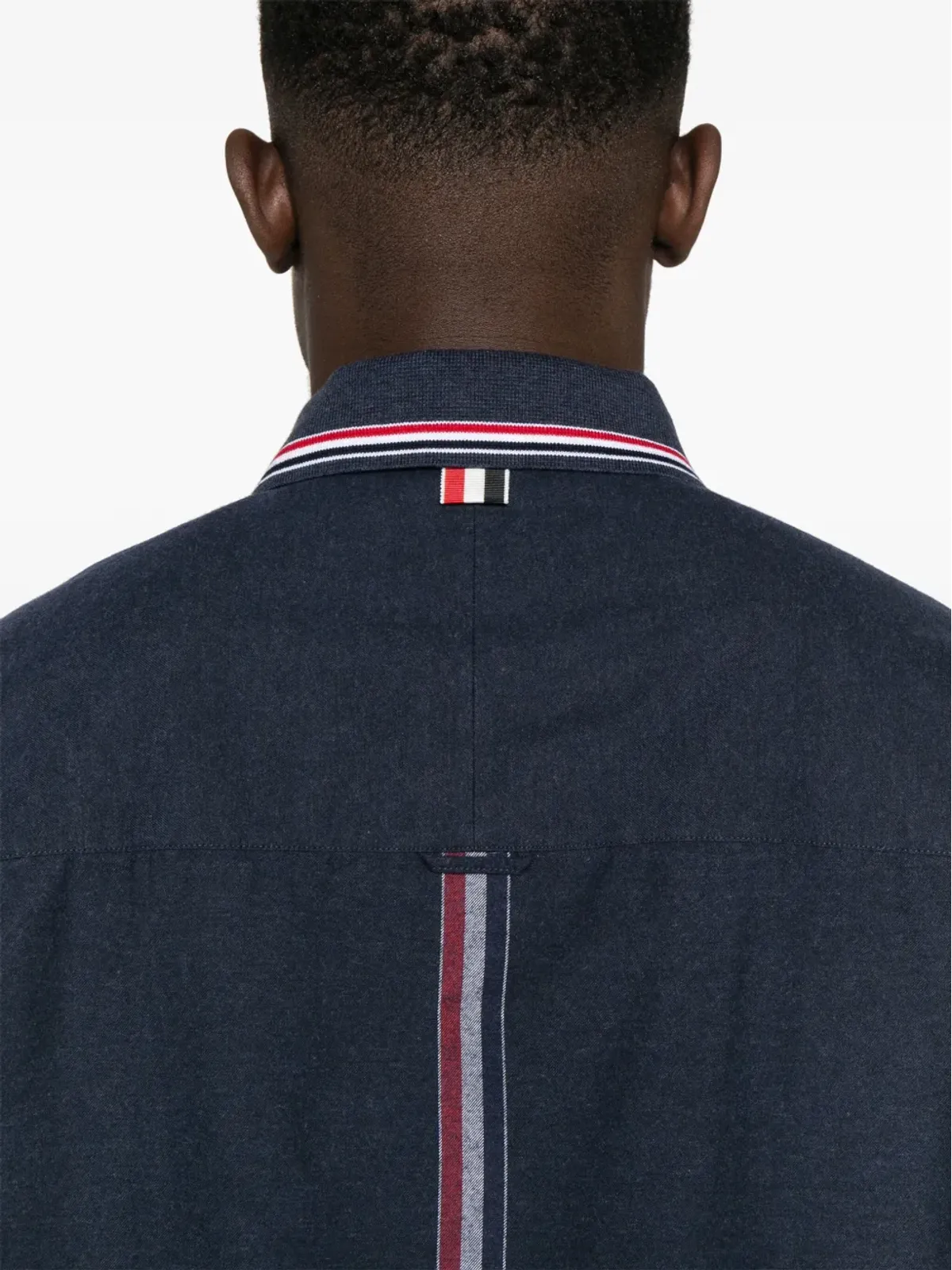 Thom Browne RWBストライプ柄フランネルシャツ ブルー - 画像5