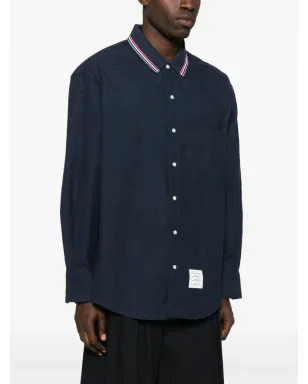 Thom Browne RWBストライプ柄フランネルシャツ ブルー - サムネイル3