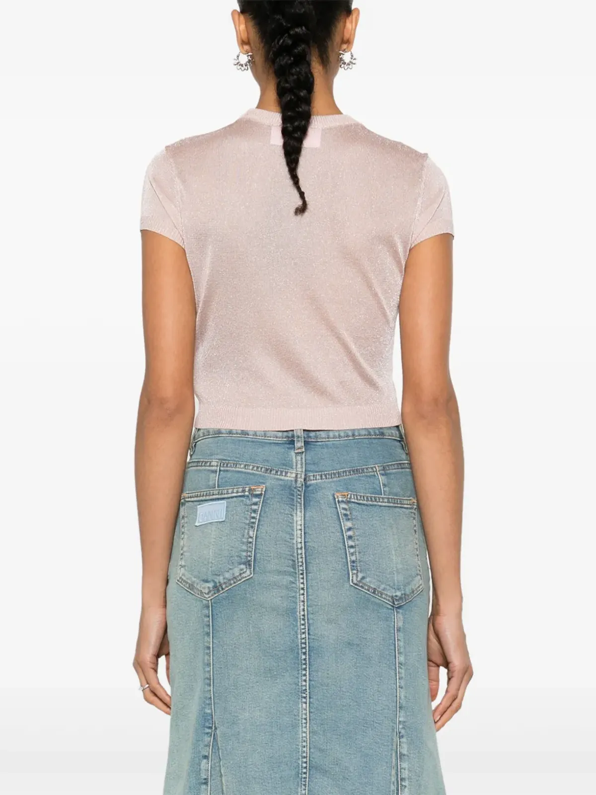 Chiara Ferragni Eyelikeモチーフ メタリック クロップドセーター - 画像4