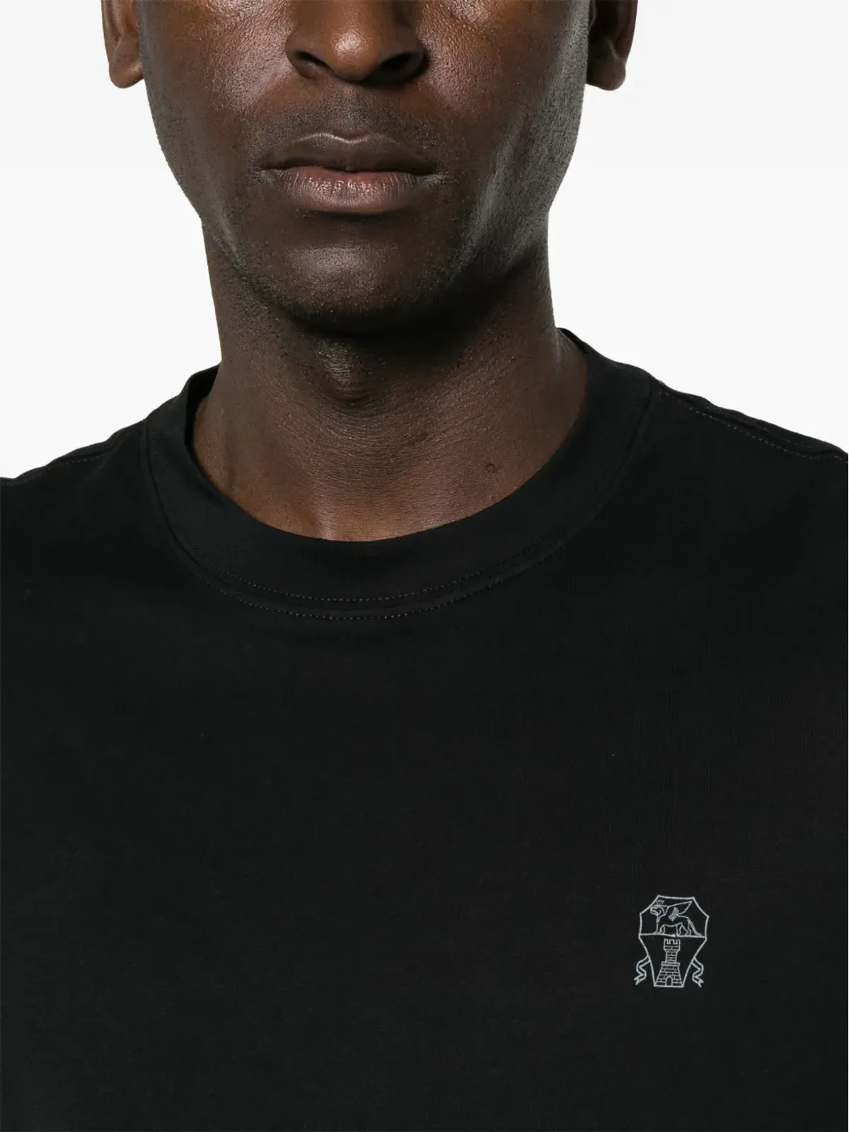 Brunello Cucinelli ロゴプリント Tシャツ ブラック - 画像5