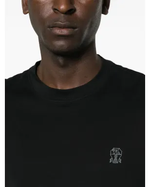 Brunello Cucinelli ロゴプリント Tシャツ ブラック - サムネイル5