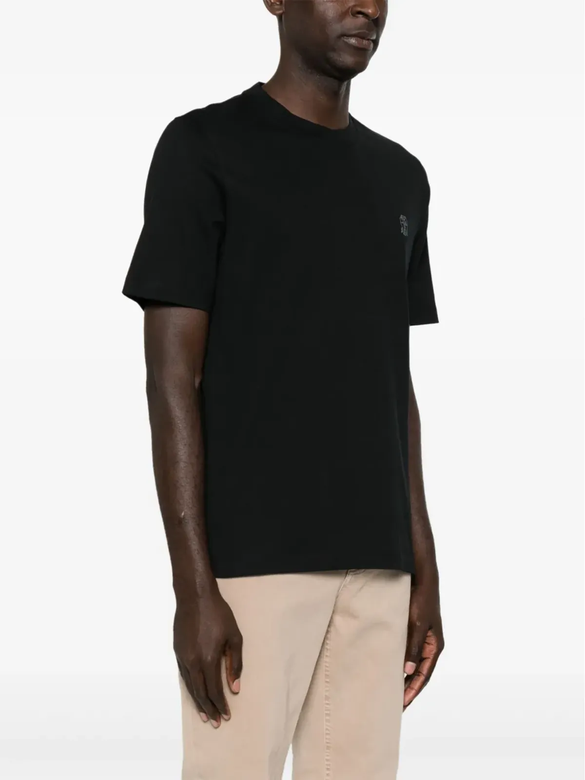 Brunello Cucinelli ロゴプリント Tシャツ ブラック - 画像3