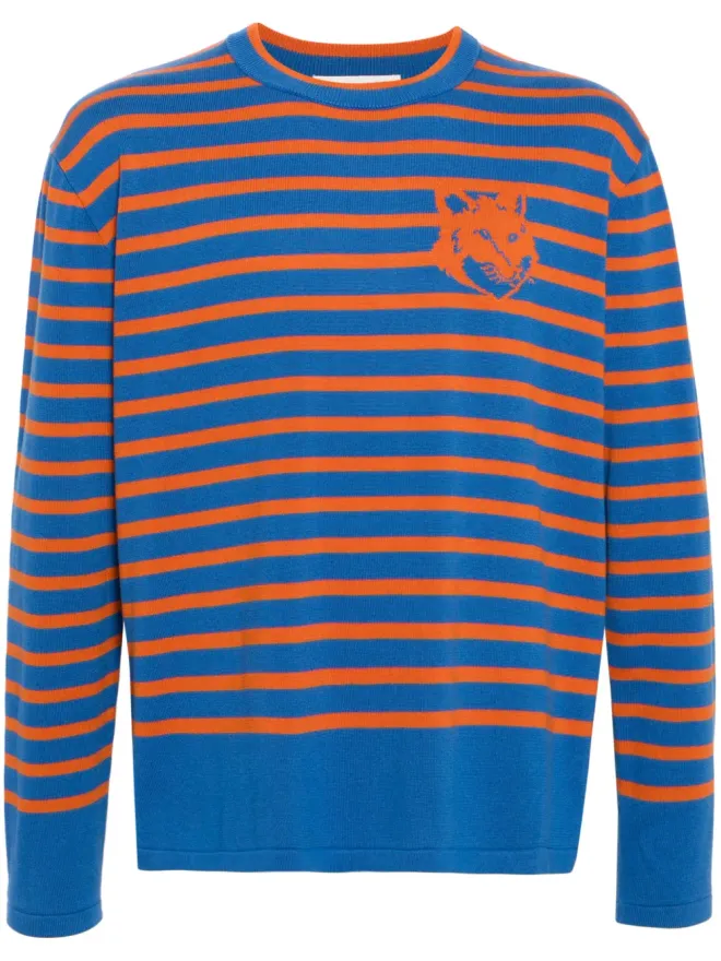 Maison Kitsuné Maison Kitsuné ロゴインターシャ コットン ジャンパーの商品画像