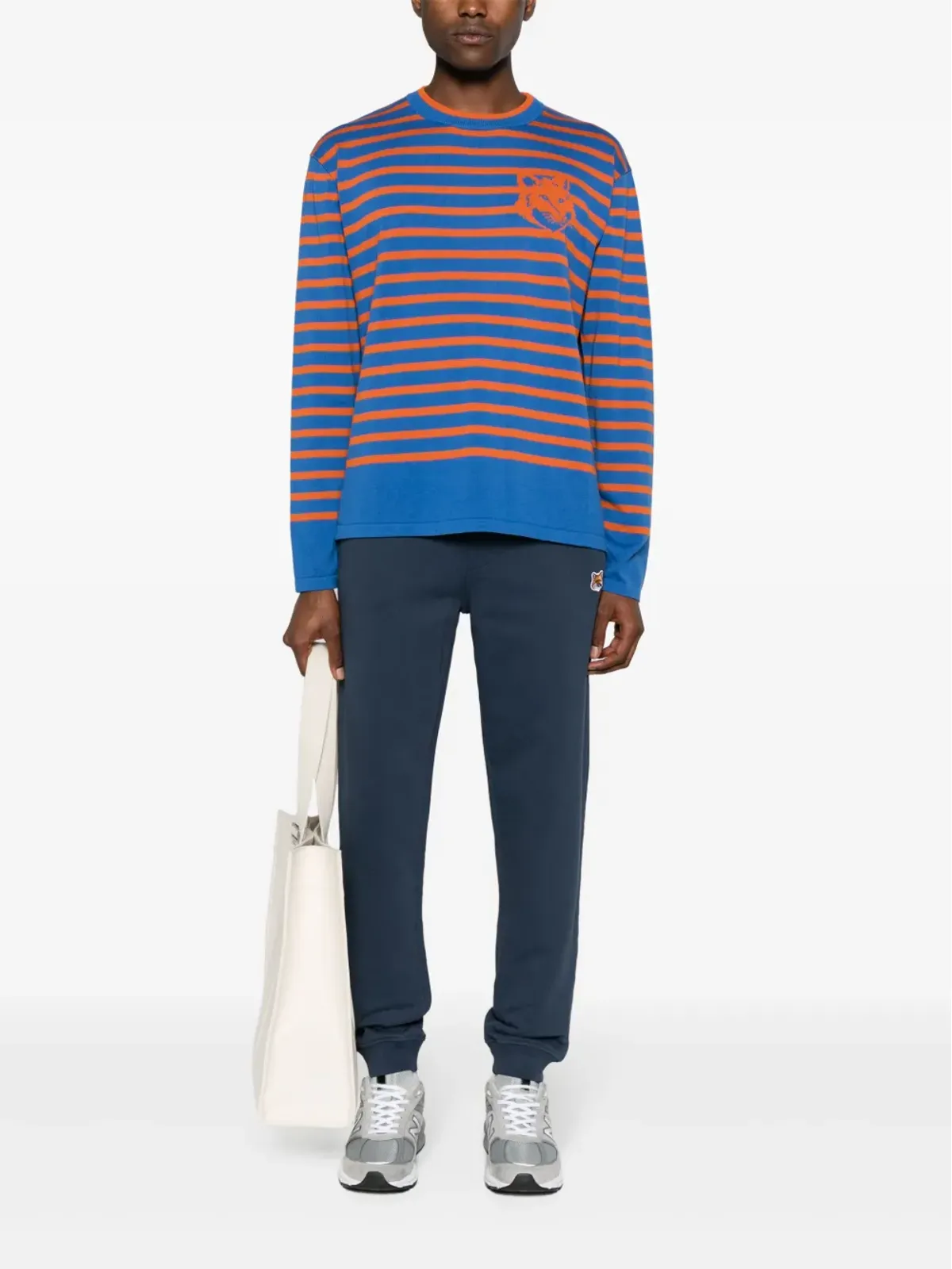 Maison Kitsuné ロゴインターシャ コットン ジャンパー - 画像2