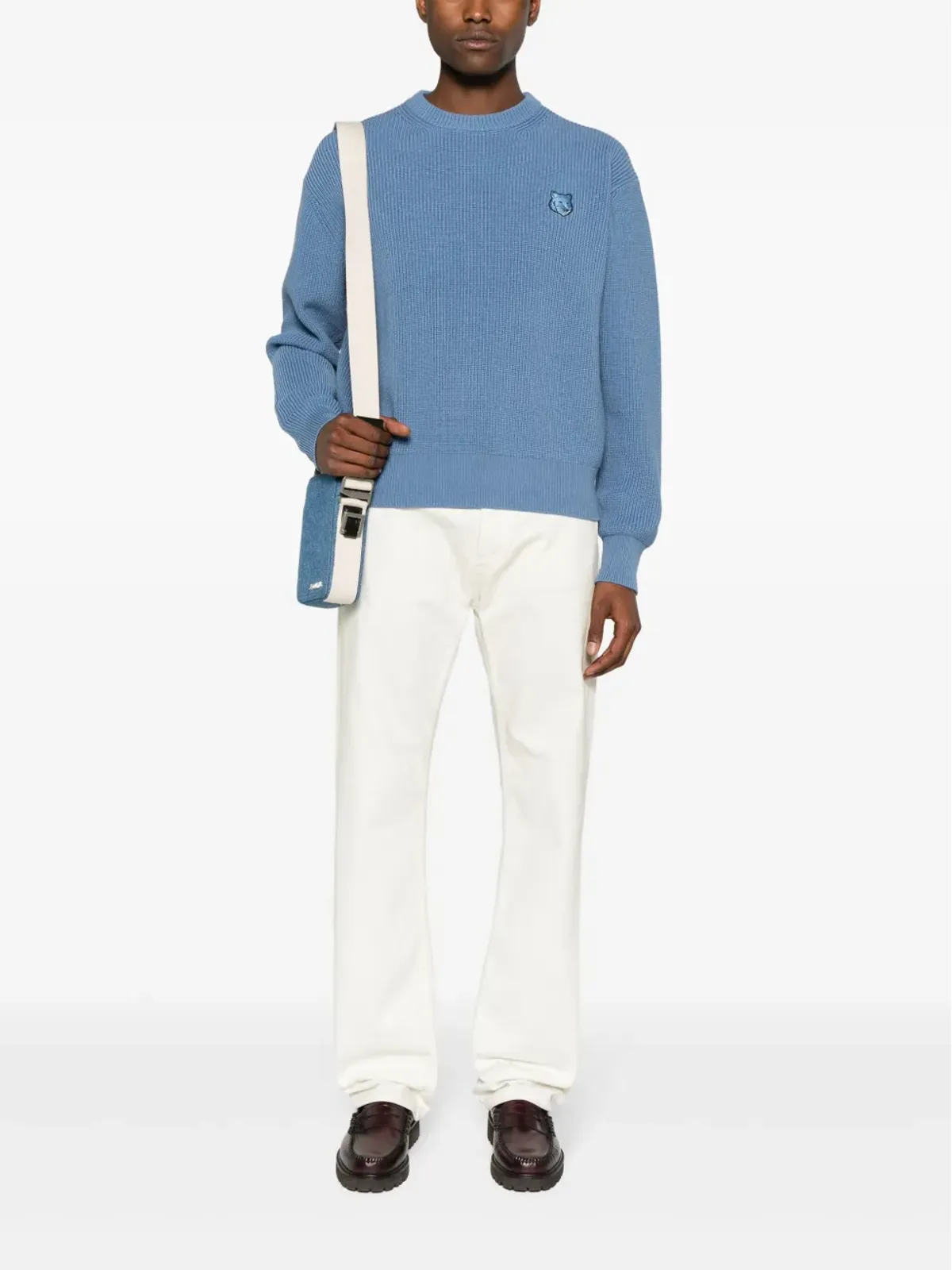 Maison Kitsuné ロゴパッチ付きリブ編みセーター - 画像2