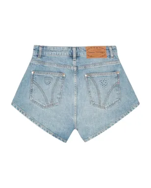 Chiara Ferragni Eyelikeモチーフ デニムショーツ ブルー - サムネイル2