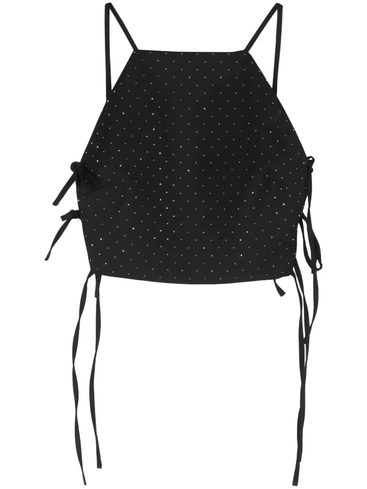 Chiara Ferragni rhinestone-embellished crop top - Black - 画像1