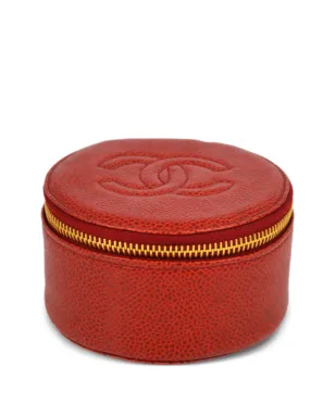 CHANEL ビンテージ 1992 CCステッチ ジュエリーケース レッド - サムネイル1