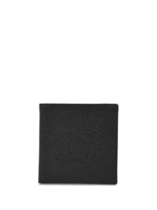 CHANEL Pre-Owned CHANEL ビンテージ 2000 CCステッチ 二つ折り財布 ブラックの商品画像