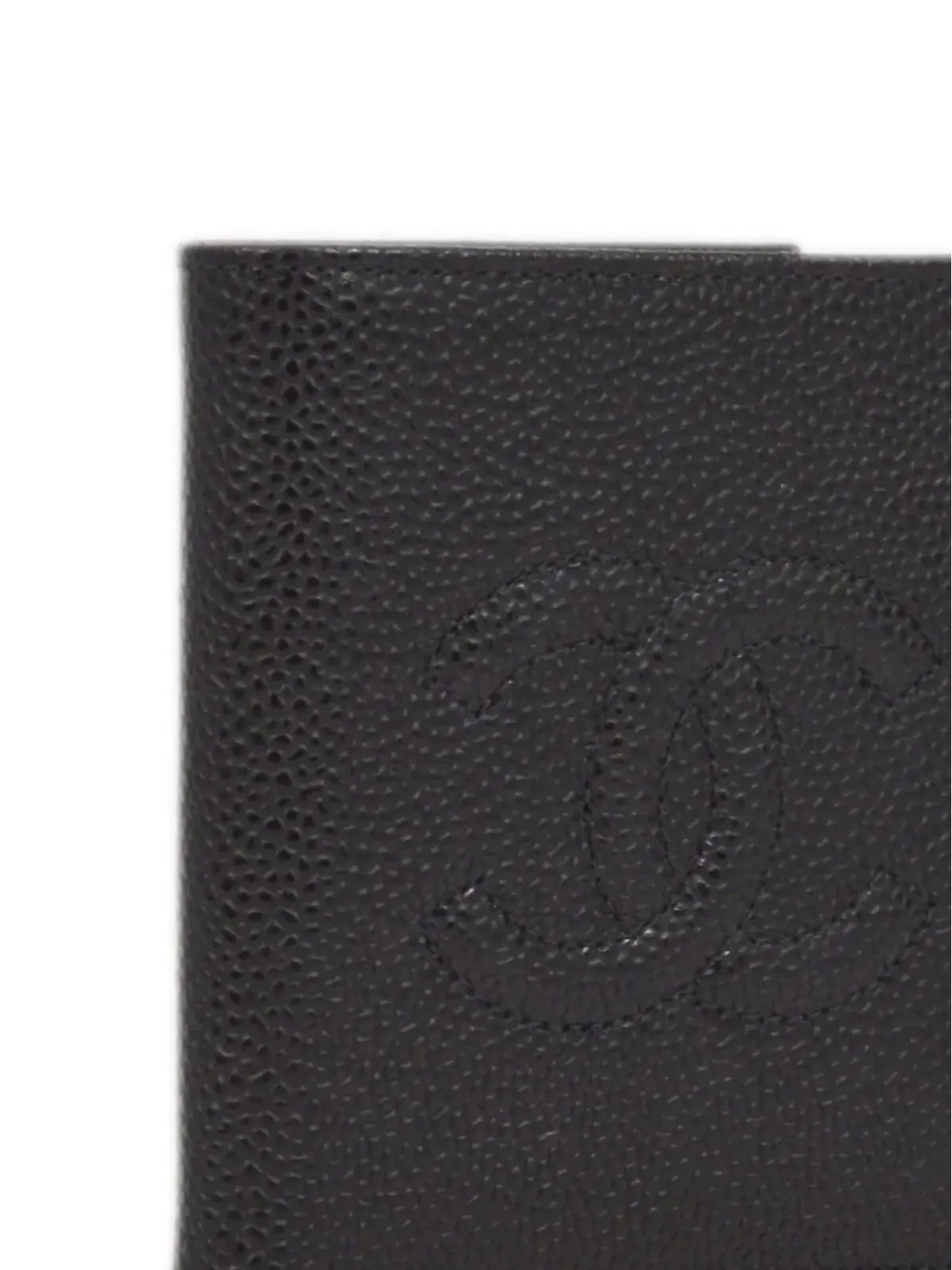 CHANEL ビンテージ 2000 CCステッチ 二つ折り財布 ブラック - 画像3