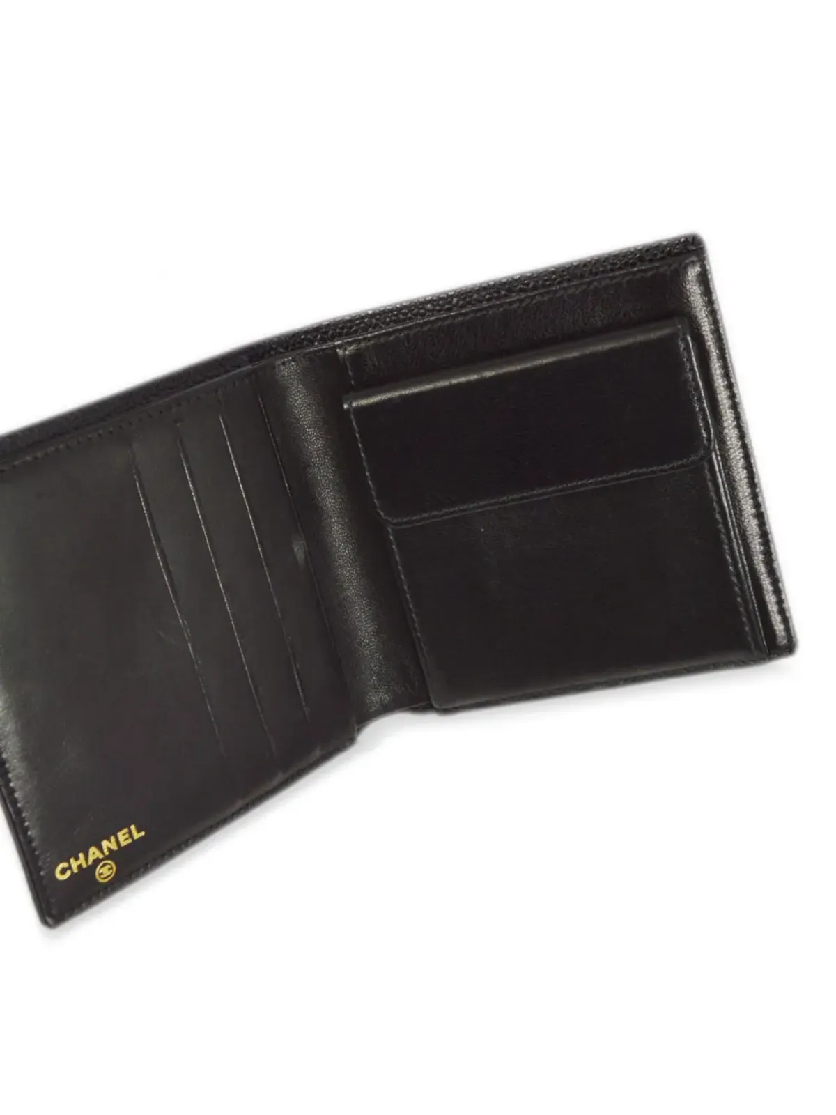 CHANEL ビンテージ 2000 CCステッチ 二つ折り財布 ブラック - 画像4