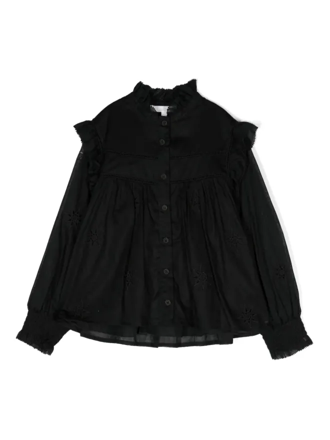 Chloé Kids Chloé Kids ブロderie-anglaise コットンシャツの商品画像