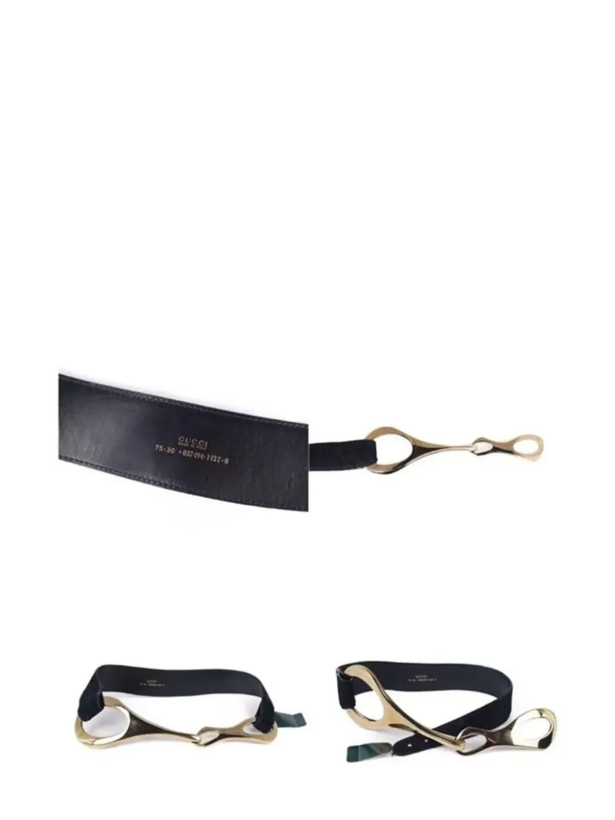 Gucci ビンテージ ホースビット レザー ベルト - ブラック - 画像4