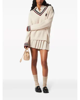 Miu Miu ストライプトリム カシミヤ セーター - サムネイル2