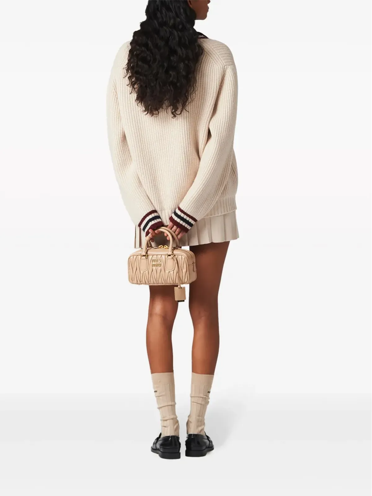 Miu Miu ストライプトリム カシミヤ セーター - 画像4