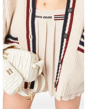 Miu Miu プリーツ入りニットカシミアミニスカート - サムネイル3