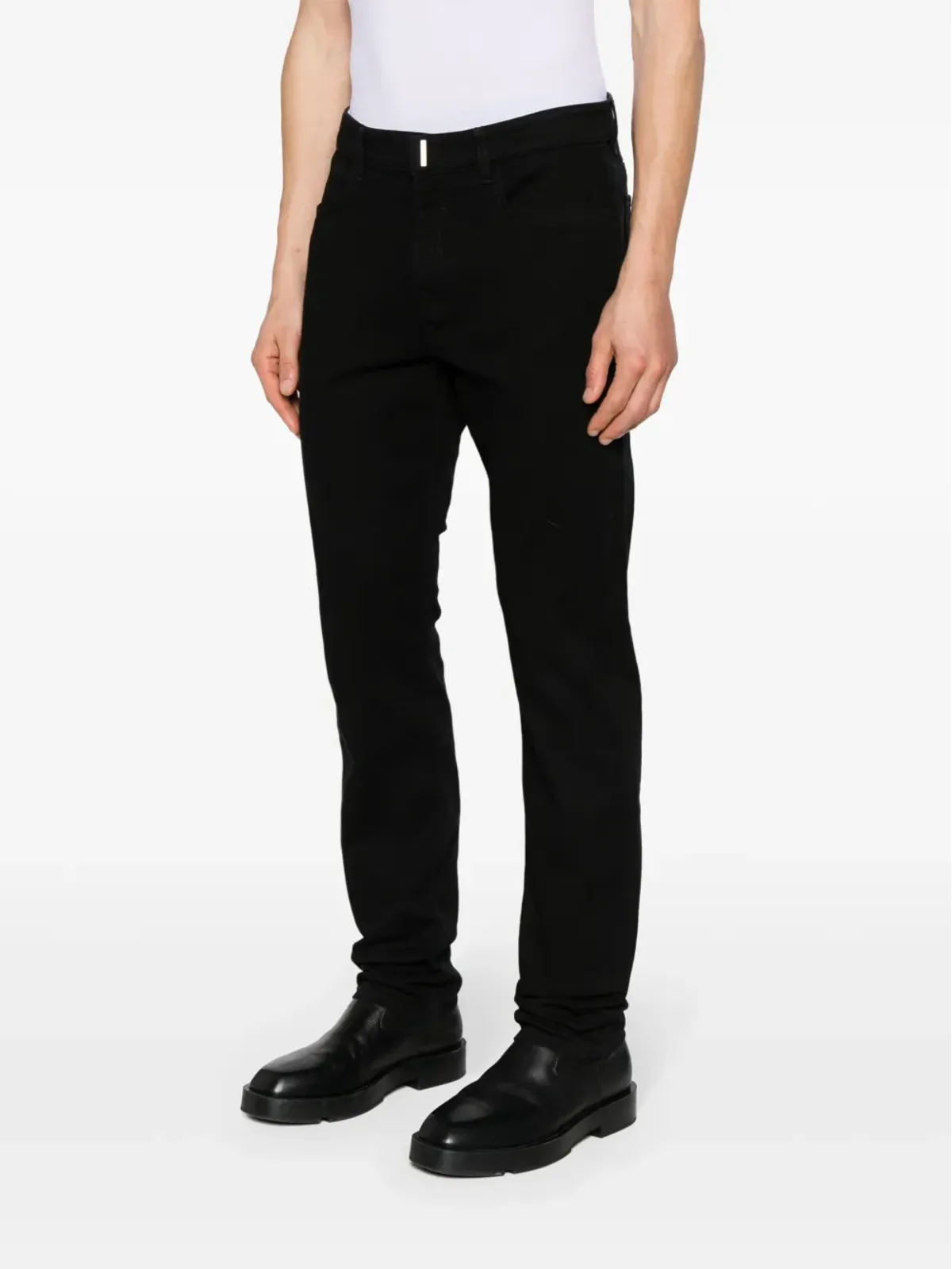 Givenchy ロゴプレート付きスリムカットジーンズ - ブラック - 画像3