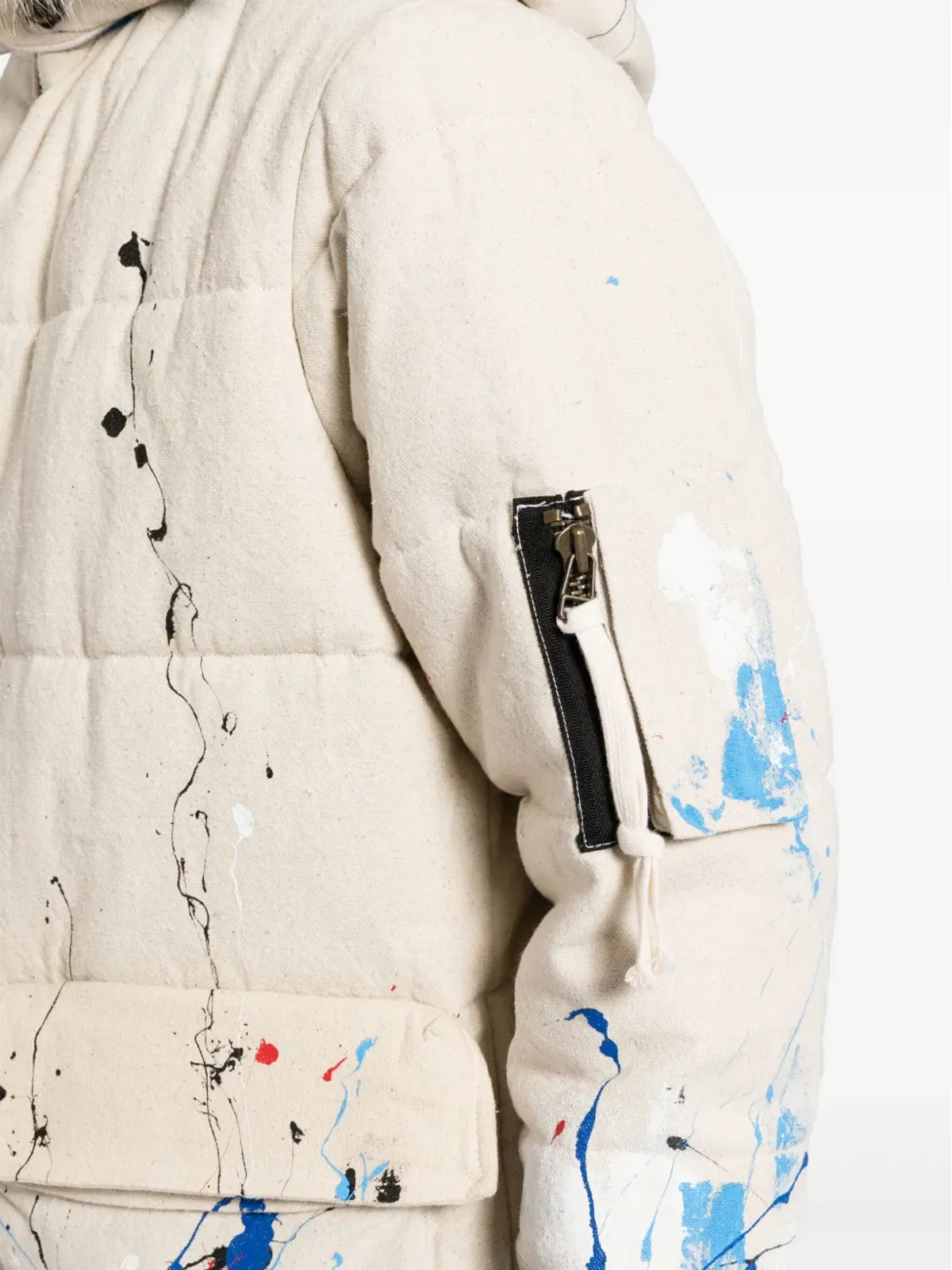 Greg Lauren スプラッターペイント ダウンジャケット - ニュートラルカラー - 画像5
