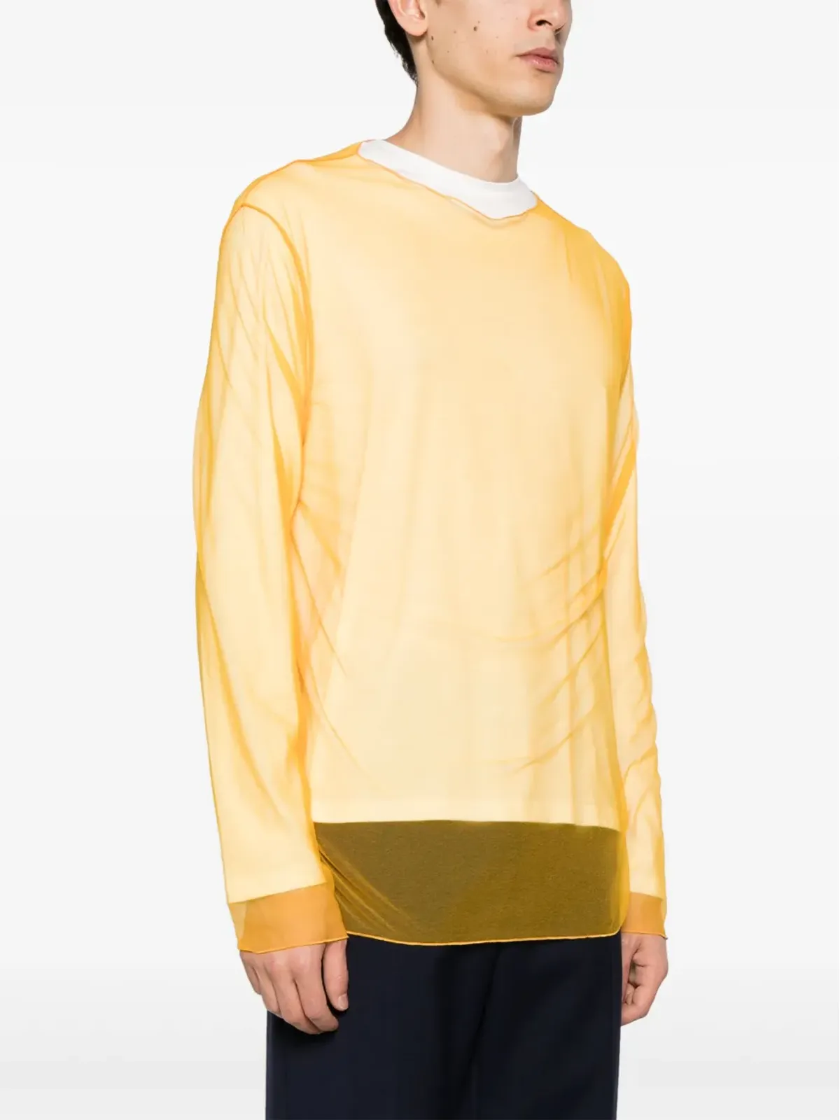 Jil Sander レイヤードコットンTシャツ - オレンジ - 画像3