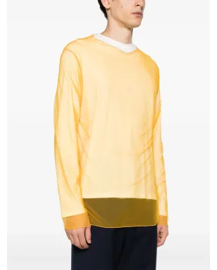 Jil Sander レイヤードコットンTシャツ - オレンジ - サムネイル3