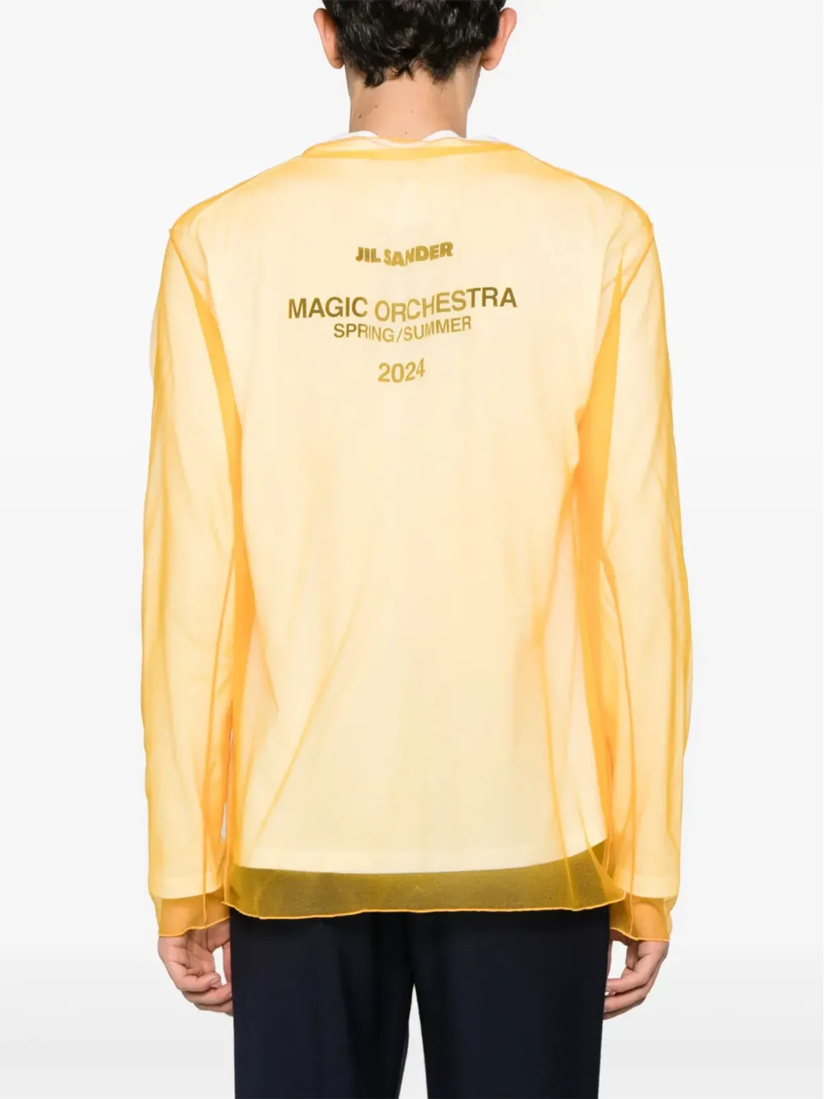 Jil Sander レイヤードコットンTシャツ - オレンジ - 画像4
