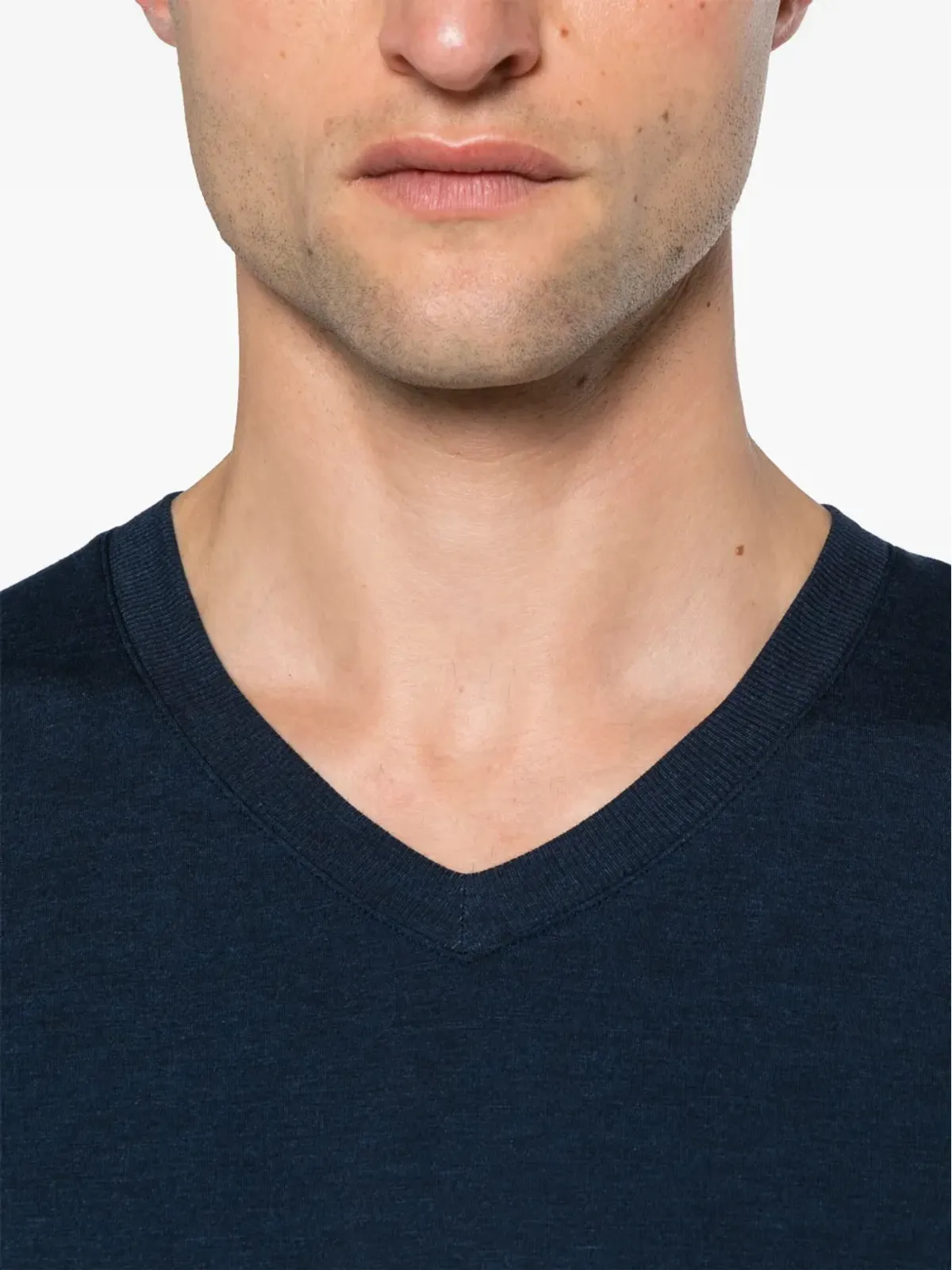 Hanro Vネック メランジ風 Tシャツ - 画像5