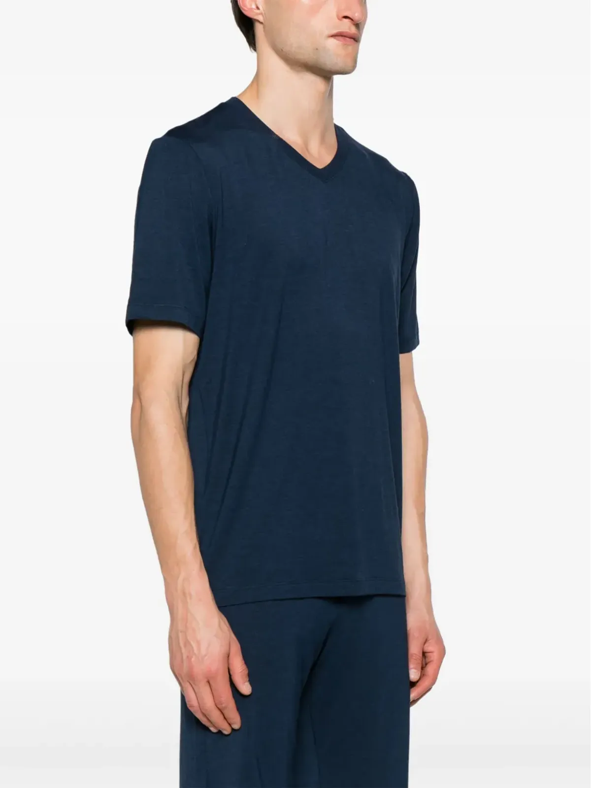 Hanro Vネック メランジ風 Tシャツ - 画像3