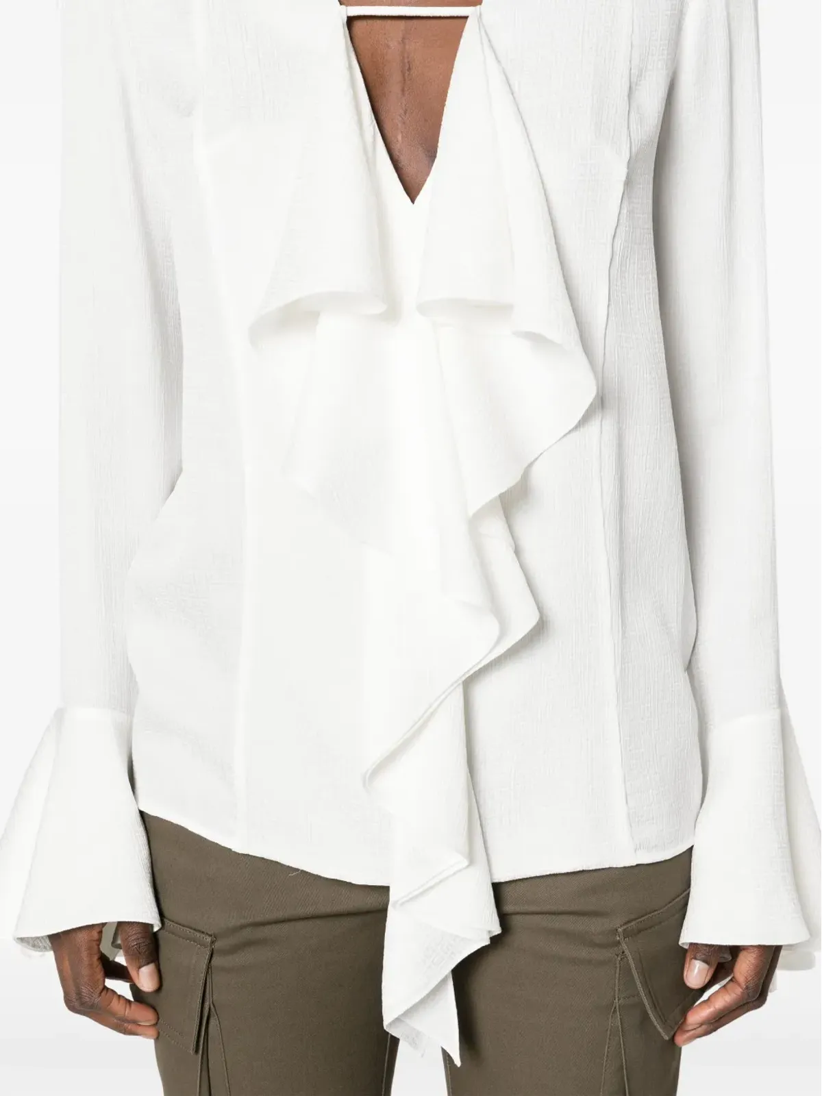 Givenchy 4Gジャカード シルク ブラウス - ホワイト - 画像5
