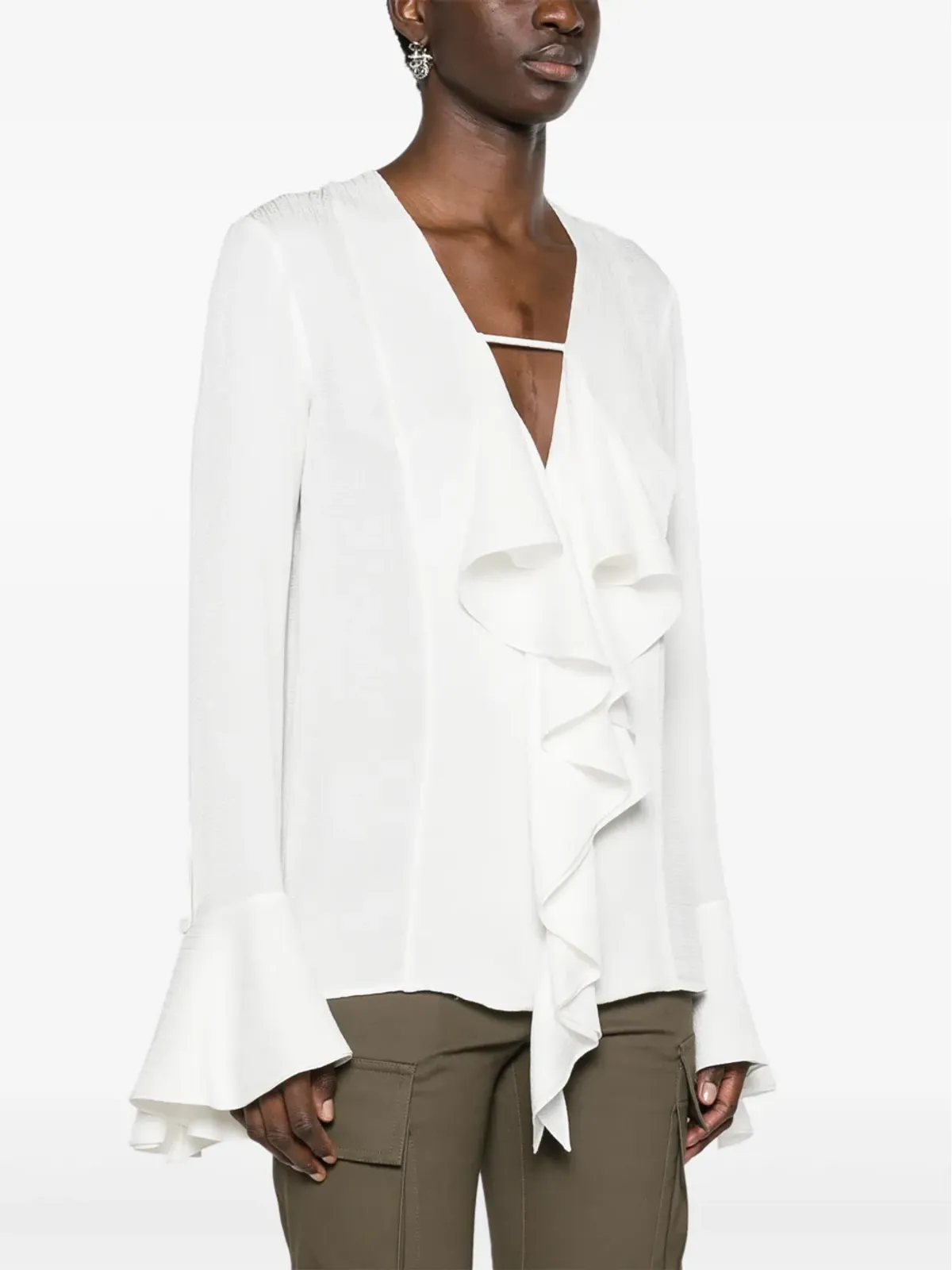 Givenchy 4Gジャカード シルク ブラウス - ホワイト - 画像3